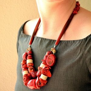 Unique handmade coral necklace